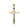 Cubic Zirconia Jewellery - Y & W/G Crucifix With CZs - by Hearts Forever Jewellers