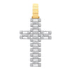 Cubic Zirconia Jewellery - Y & W/G Cz Fancy Link Large Cross - by Hearts Forever Jewellers