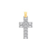 Cubic Zirconia Jewellery - Y & W/G Cz Fancy Link 55mm Cross - by Hearts Forever Jewellers
