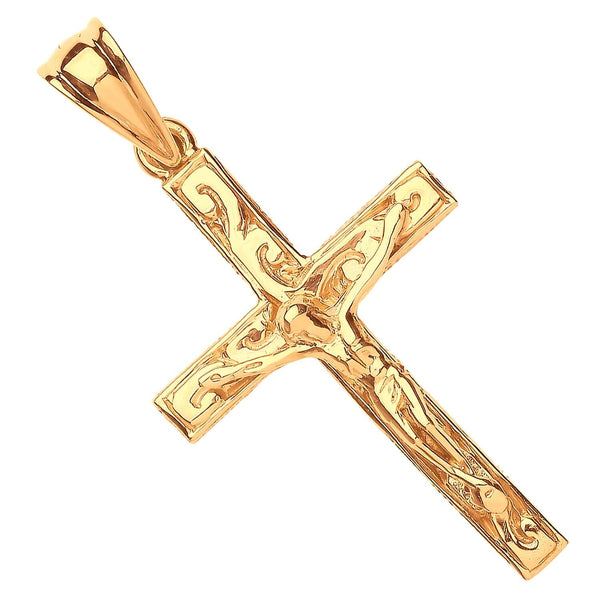 Jewellery - Y/G Large Ornate Crucifix - by Hearts Forever Jewellers