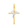 Necklace - Y W/G Cross Heart Pendant - by Hearts Forever Jewellers