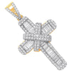 Cubic Zirconia Necklace - Y/G CZs Kiss Cross Pendant - by Hearts Forever Jewellers