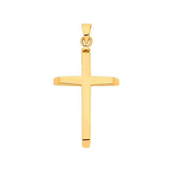 Jewellery - Y/G Plain Small Cross - by Hearts Forever Jewellers