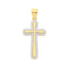 Cubic Zirconia Jewellery - Y/G Hollow CZs Cross - by Hearts Forever Jewellers