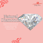 Diamond on a pink background with text about natural diamonds