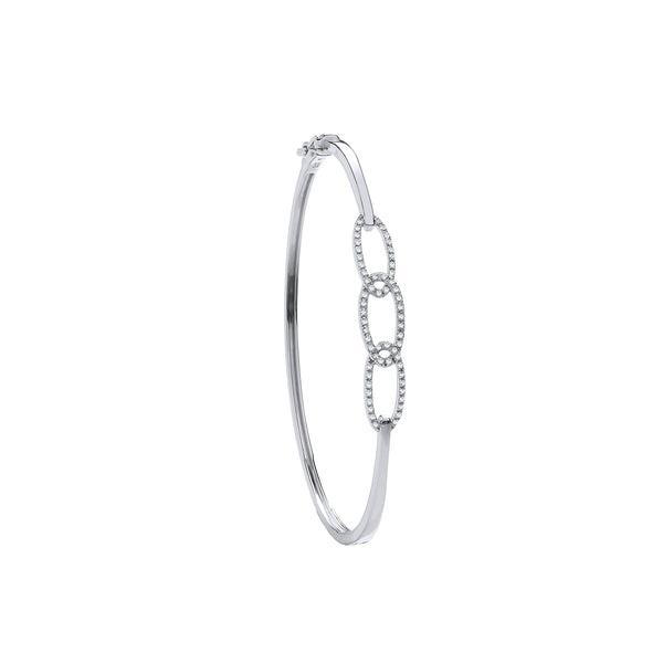 9k Yellow Gold Diamond Necklace - 9ct White Gold 0.20ctw Chain Link Diamond Bangle - by Hearts Forever Jewellers