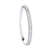 18k Yellow Gold Diamond Bracelet - 18ct White Gold 3.00ct Baguette & Brilliant Cut Diamond Half Eternity Bangle - by Hearts Forever Jewellers