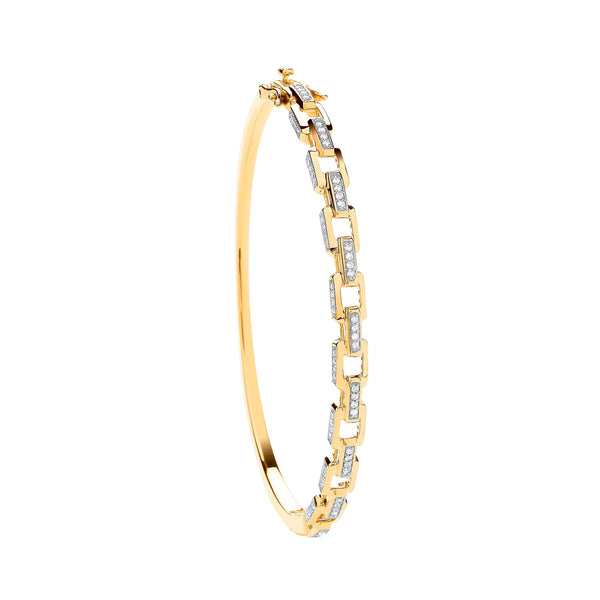 9k Yellow Gold Bracelet - 9ct Yellow Gold 0.50ctw Bangle - by Hearts Forever Jewellers