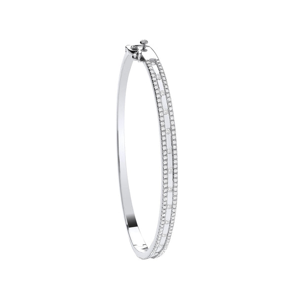 9k Yellow Gold Bracelet - 9ct White Gold 1.00ctw Bangle - by Hearts Forever Jewellers