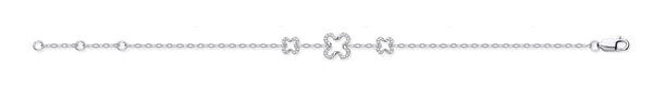 9k Yellow Gold Diamond Bracelet - 9ct White Gold Four Leaf Clover 0.11ctw Diamond Bracelet - by Hearts Forever Jewellers