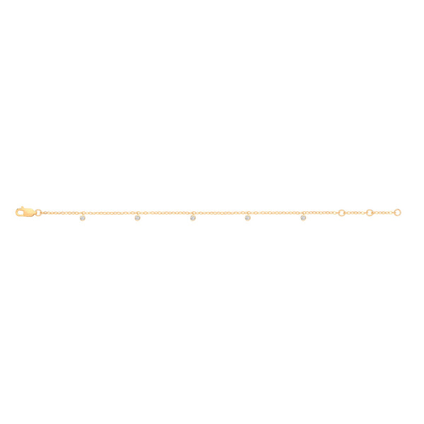 9k Yellow Gold Diamond Bracelet - 9ct Yellow Gold Rub-Over 0.10ctw Diamond Bracelet - by Hearts Forever Jewellers