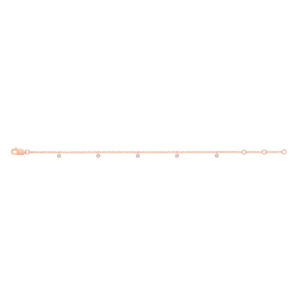 9k Yellow Gold Diamond Bracelet - 9ct Rose Gold Rub-Over 0.10ctw Diamond Bracelet - by Hearts Forever Jewellers
