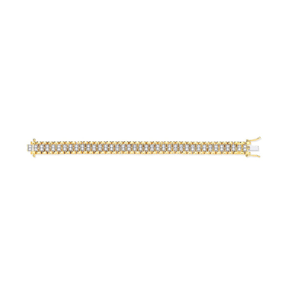 9k Yellow Gold Diamond Bracelet - 9ct Y/G Fancy Link 0.21ctw Diamonds Child Bracelet - by Hearts Forever Jewellers