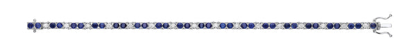 18k Yellow Gold Diamond, Sapphire Bracelet - 18ct White Gold 0.80ct Diamond & 5.00ct Sapphire Bracelet - by Hearts Forever Jewellers