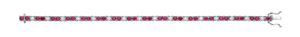 18k Yellow Gold Diamond, Ruby Bracelet - 18ct White Gold 0.80ct Diamond & 5.00ct Ruby Bracelet - by Hearts Forever Jewellers