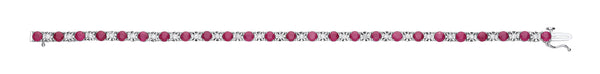 18k Yellow Gold Diamond, Ruby Bracelet - 18ct White Gold 0.54ct Diamond & 5.30ct Ruby Bracelet - by Hearts Forever Jewellers