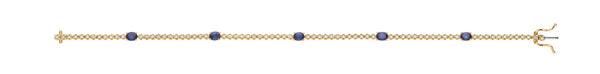 9k Yellow Gold Diamond, Sapphire Bracelet - 9ct Yellow Gold bracelet 0.40ct Diamond 1.15ct Sapphire - by Hearts Forever Jewellers