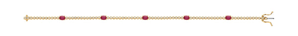 9k Yellow Gold Diamond, Ruby Bracelet - 9ct Yellow Gold bracelet 0.40ct Diamond 1.15ct Ruby - by Hearts Forever Jewellers