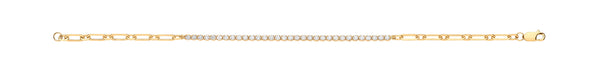 18k Yellow Gold Diamond Bracelet - 18ct Yellow Gold Half & Half Diamond Tennis Bracelet 0.80ctw - by Hearts Forever Jewellers
