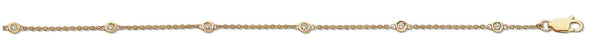 9k Yellow Gold Diamond Bracelet - 9ct Yellow Gold Diamond by the Yard Bracelet 0.20ctw - by Hearts Forever Jewellers