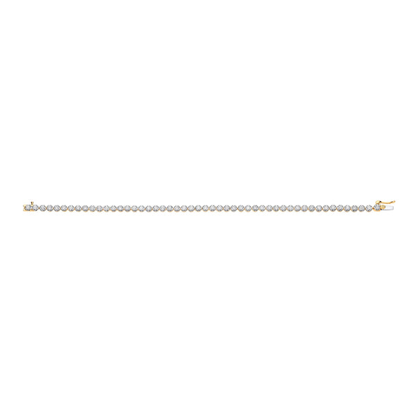 18k Yellow Gold Diamond Bracelet - 18ct Yellow Gold 3.00ct Diamond Tennis Bracelet - by Hearts Forever Jewellers