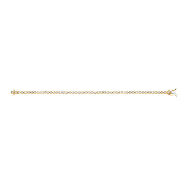 18k Yellow Gold Diamond Bracelet - 18ct Yellow Gold 4.00ct Diamond Tennis Bracelet - by Hearts Forever Jewellers