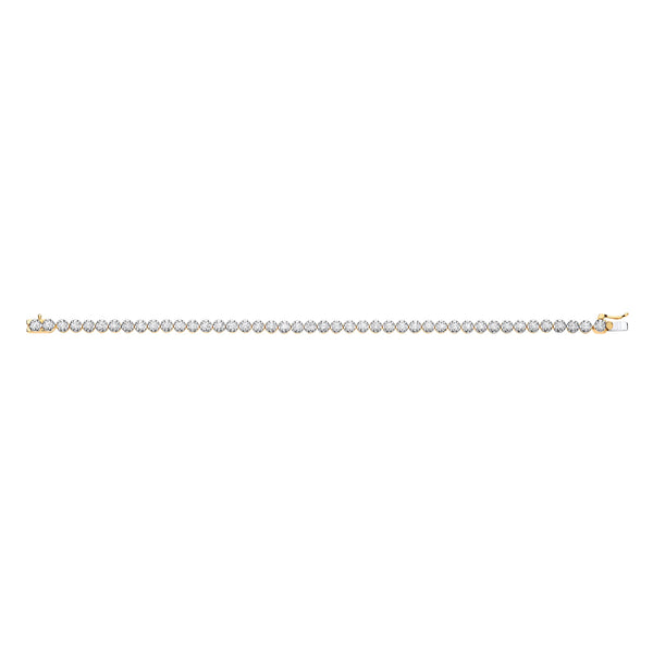 18k Yellow Gold Diamond Bracelet - 18ct Yellow Gold 5.00ct Diamond Tennis Bracelet - by Hearts Forever Jewellers