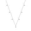 9k Yellow Gold Necklace - 9ct WG 0.27ctw 7 Florets Pendant (18in/45cm) Chain - by Hearts Forever Jewellers