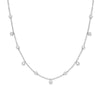 18k Yellow Gold Diamond Necklace - 18ct WG 0.33ctw Rub Over Set Diamond (18in/45cm) Chain - by Hearts Forever Jewellers