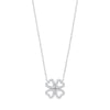 18k Yellow Gold Diamond Necklace - 9ct White Gold 0.18ct Diamonds Four-leaf Clover (18in/45cm) Chain - by Hearts Forever Jewellers