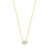 18k Yellow Gold Diamond Necklace - 18ct Yellow gold 0.25ctw G-SI Rubover Diamond Pendant (18in/45cm) Chain - by Hearts Forever Jewellers