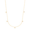 9k Yellow Gold Diamond Necklace - 9ct Yellow Gold Rub-Over 0.25ctw Diamond (18in/45cm) Chain - by Hearts Forever Jewellers