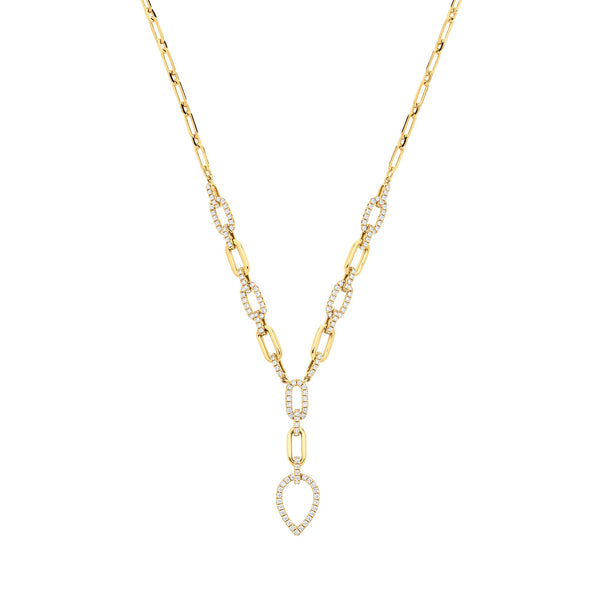 18k Yellow Gold Necklace - 18ct Yellow Gold Pear Shaped Drop Necklace 1.30ctw - by Hearts Forever Jewellers