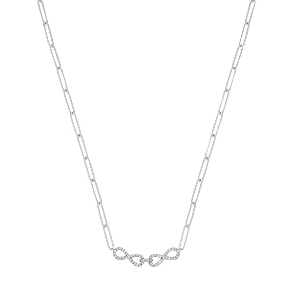 9k Yellow Gold Necklace - 9ct White Gold 0.24ctw (Chain 17") - by Hearts Forever Jewellers