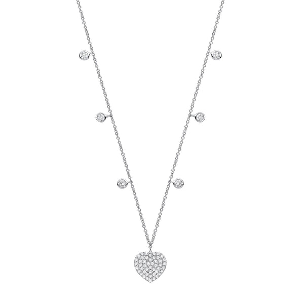 9k Yellow Gold Necklace - 9ct White Gold 0.45ctw Heart Necklace - by Hearts Forever Jewellers