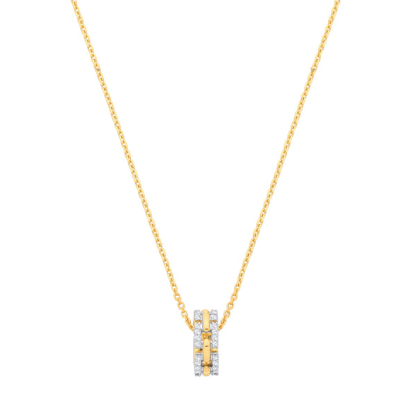 9k Yellow Gold Necklace - 9ct Yellow Gold 0.20ctw Circle Necklace - by Hearts Forever Jewellers