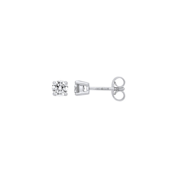 18k Yellow Gold Diamond Ring - 18ct White Gold 0.70ct Claw Set Diamond Stud Earrings - by Hearts Forever Jewellers