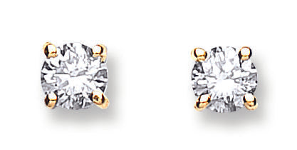 18k Yellow Gold Diamond Ring - 18ct Yellow Gold 0.61ctw Claw Set Diamond Stud Earrings - by Hearts Forever Jewellers