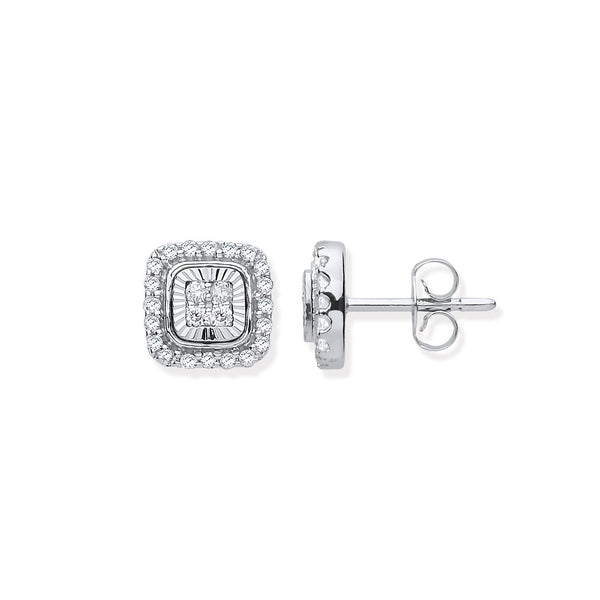 9k Yellow Gold Diamond Ring - 9ct Diamond Milled Bezel 0.33ctw Diamond Earrings - by Hearts Forever Jewellers