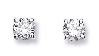 18k Yellow Gold Diamond Ring - 18ct White Gold 0.40ct Claw Set Diamond Stud Earrings - by Hearts Forever Jewellers