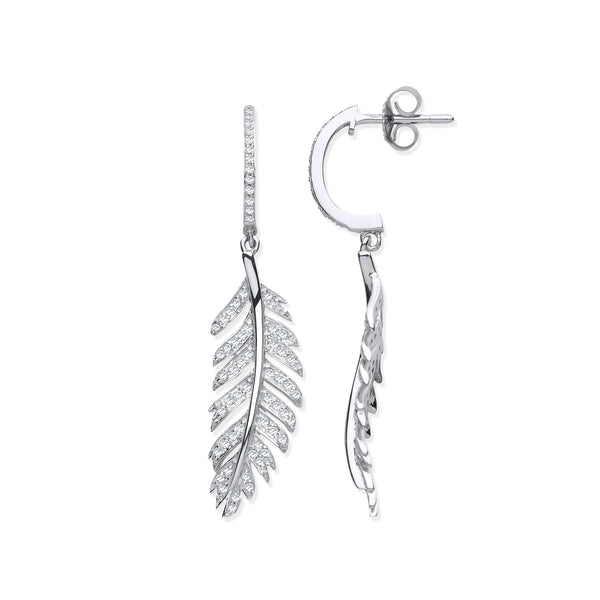 9k Yellow Gold Diamond Ring - 9ct White Gold Feather Drop 0.40ctw Diamond Earrings - by Hearts Forever Jewellers