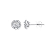 18k Yellow Gold Diamond Earrings - 18ct White Gold Halo 0.50ctw Diamond Studs - by Hearts Forever Jewellers