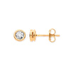 9k Yellow Gold Diamond Earrings - 9ct YG Rub-Over Illusion Set 0.10ctw Diamond Studs - by Hearts Forever Jewellers