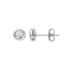 9k Yellow Gold Diamond Earrings - 9ct WG Rub-Over Illusion Set 0.15ctw Diamond Studs - by Hearts Forever Jewellers