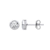 9k Yellow Gold Diamond Earrings - 9ct WG Rub-Over Illusion Set 0.25ctw Diamond Studs - by Hearts Forever Jewellers