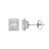 18k Yellow Gold Diamond Earrings - 18ct WG Rectangular Studs Set with 0.50ctw Diamonds - by Hearts Forever Jewellers