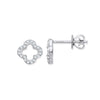 9k Yellow Gold Diamond Earrings - 9ct WG 0.19ctw Four-Leaf clover Diamond Studs - by Hearts Forever Jewellers