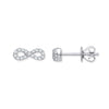 9k Yellow Gold Diamond Earrings - 9ct White Gold Infinity 0.15ctw Diamond Studs - by Hearts Forever Jewellers