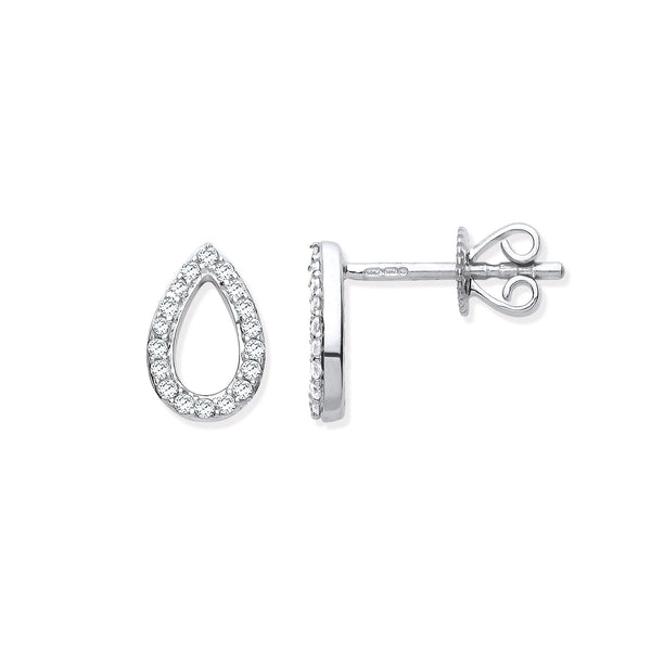 9k Yellow Gold Diamond Earrings - 9ct White Gold Teardrop 0.15ctw Diamond Studs - by Hearts Forever Jewellers