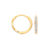 9k Yellow Gold Diamond Earrings - 9ct Yellow Gold Round 0.08ctw Diamond Hoops - by Hearts Forever Jewellers